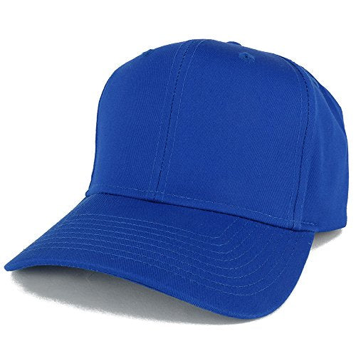Armycrew XXL Oversize High Crown Adjustable Plain Solid Baseball Cap - color: Royal
