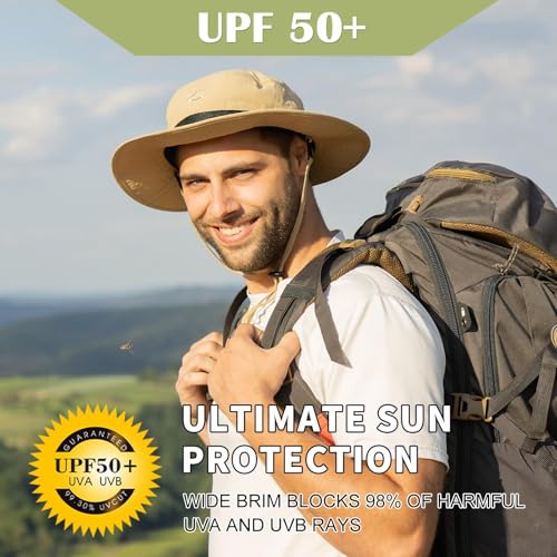 TOP-EX Oversized Waterproof Mesh Sun Hat for Big Heads with Wide Brim - color: Grey-2.7"brim, size: Medium-Large