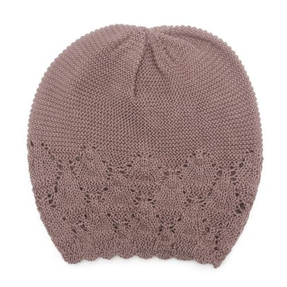 ZLYC Crochet Slouchy Beanie for Women Soft Lightweight Skull Cap - color: Solid Purple