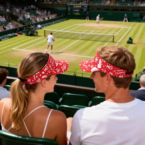 USA Visor Hat Sun Adjustable Sports Beach Cap Men Women Adults - color: Christmas Ho Ho Ho