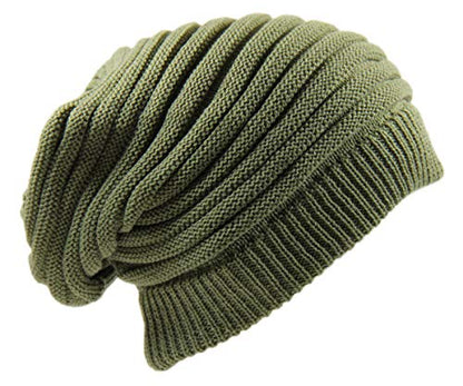 RW Rasta Long Slinky Beanie Hats - color: Sage