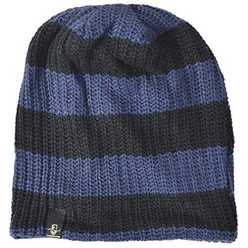FORBUSITE Mens Slouchy Long Beanie Knit Cap for Summer Winter, Oversize - color: B09-navy Blue, size: Large
