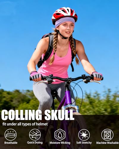 Cooling Skull Cap Breathable Mesh Helmet Liner Motorcycle Cycling - color: 1-light Purple