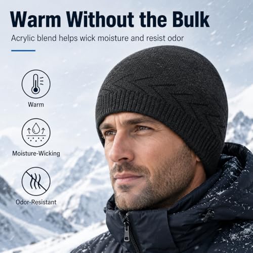 Oversize XXL Winter Beanie Knit Hat for Men - color: D1-dark Grey