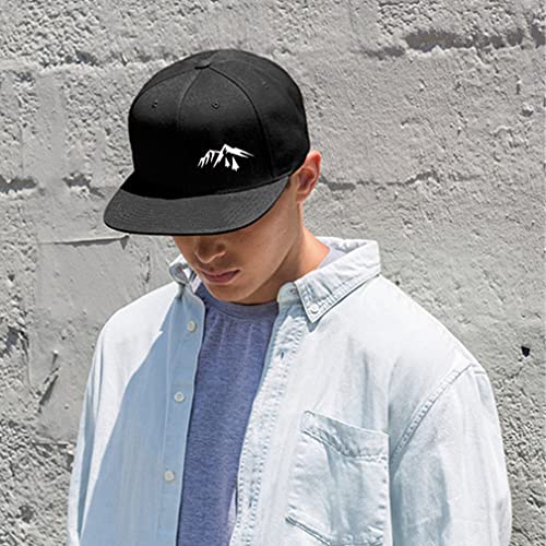 Snapback Hats for Men Flat Bill Black Adjustable Baseball Cap Trucker Hat for Dad American Flag Pirate Skull Caps Cool - color: Black2
