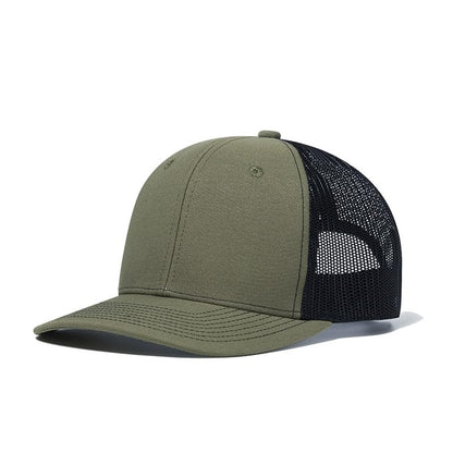 TOPTIE 6-Panel Baseball Cap, Adjustable Snapback Trucker Hat with Mesh - color: Army Green/Black
