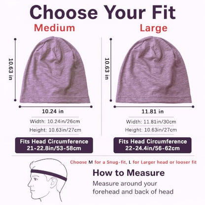 vidsel 100% Cotton Slouchy Beanie, Lightweight Summer Hats for Women Men - color: 1pc Purple, size: Medium