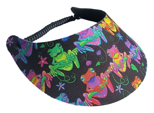 Women's Beautiful Designs Lightweight Packable Foam Visor for Sun Protection and Outdoor Activities - color: Frogs 6