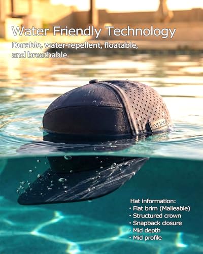 Zylioo XXL Laser Vented Snapback Hat for Big Heads, Flat Bill Cap Navy Blue