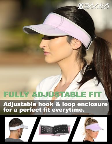 Sport Visor for Women. Sweat‑Wicking Visor for Running, Pickleball, Tennis & Golf. Lightweight & Adjustable Fit - color: Lavender