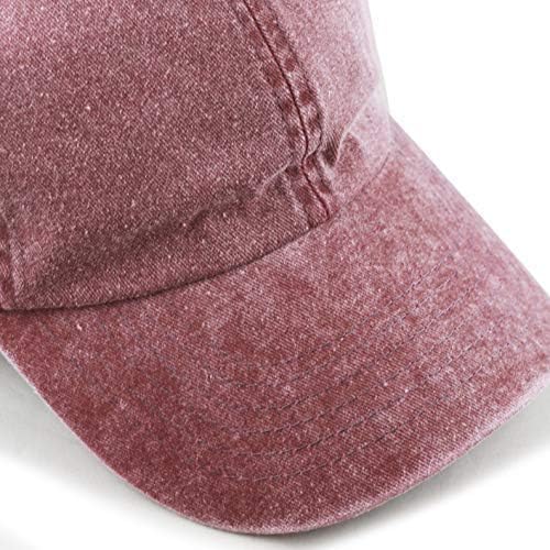 The Hat Depot 100% Cotton Pigment Dyed Low Profile Dad Hat Six Panel Cap - color: 1. Burgundy