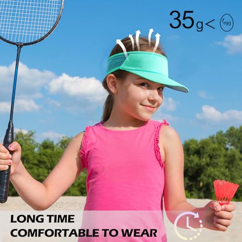 Sukeen Kids Sun Visor Hats for Girls Boys,Lightweight Sports Hat UPF50+ Sun Hat Cooling Headwear Visor for Running Outdoors - color: Lake Blue