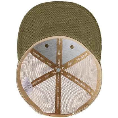 BASSDASH Flat Brim Trucker Cap Adjustable Snapback Hat Mesh Back for Men Women - color: Army Green