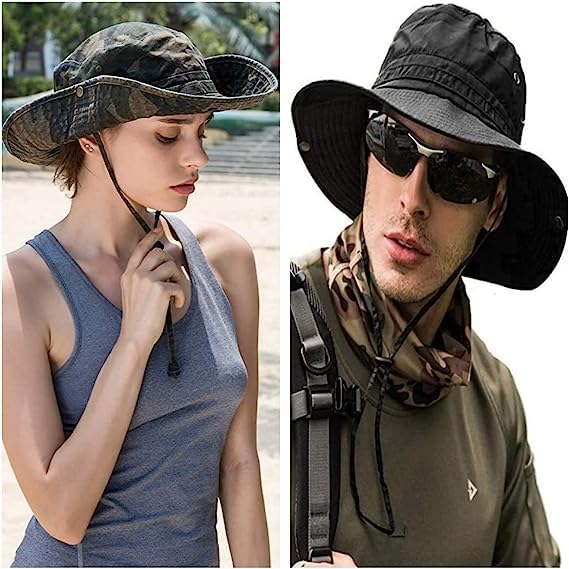 Sun Hats for Men Women Bucket Hat UPF 50+ Boonie Hat Foldable UV Protection Hiking Beach Fishing Summer Safari - color: 1pack-jungle Digitally