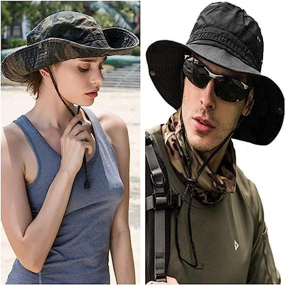 Sun Hats for Men Women Bucket Hat UPF 50+ Boonie Hat Foldable UV Protection Hiking Beach Fishing Summer Safari - color: 1pack-jungle Digitally