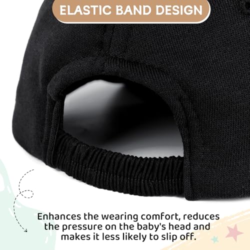 Durio Baby Baseball Cap UPF 50+ Infant Sun Hat Elastic Back 0-12 Months - color: A Black, size: 6-12 Months