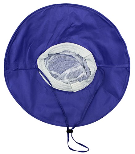 Women Summer Rain UV UPF 50 Sun Protection Wide Brim Hat - Foldable Bucket Sun Hat - color: Blue