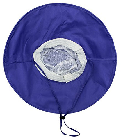 Women Summer Rain UV UPF 50 Sun Protection Wide Brim Hat - Foldable Bucket Sun Hat - color: Blue