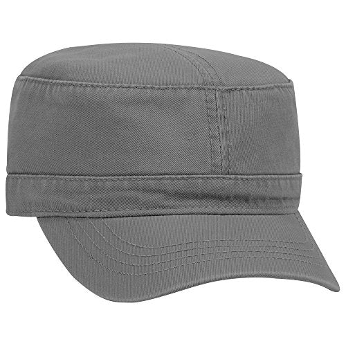 OTTO Superior Garment Washed Cotton Twill Military Cap - color: Char. Gray