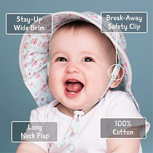 JAN & JUL Girls' Grow-with-Me Cotton Xplorer Sun Hat with Large Brim - color: Cotton Candy Tie-dye, size: 2-5T