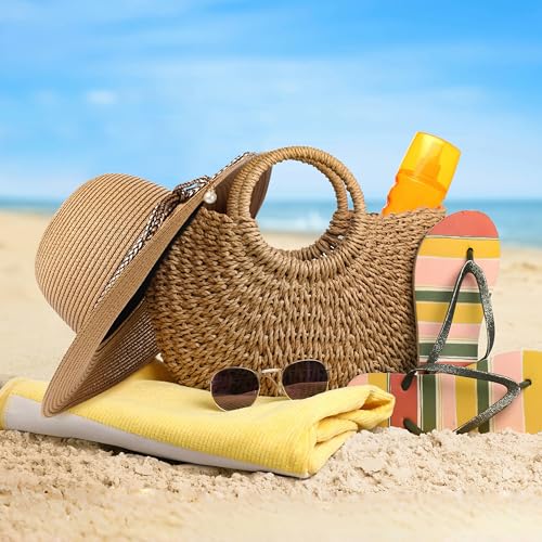Sun Hats for Women, UPF 50+ Sun Protection, Beach Hat with Wide Brim - color: Khaki-b
