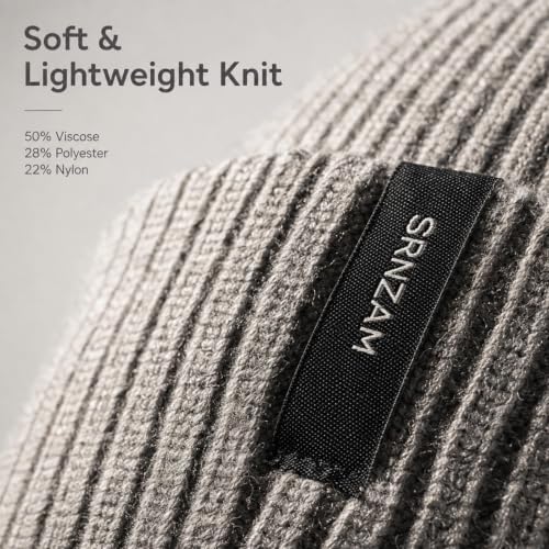 Beanie for Men Women Winter Ribbed Knit Hat Warm Cuffed Skull Cap - color: Lightgrey