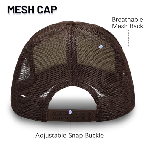 Ultrafun 10 Pack Trucker Hat Mesh Sublimation Blank Hats Adjustable Baseball Caps Hats for Men Women - color: Brown
