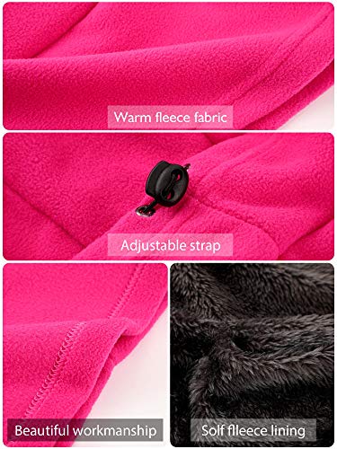 Geyoga Winter Fleece Balaclava Hat for Men Women - color: Blue, Rose Red