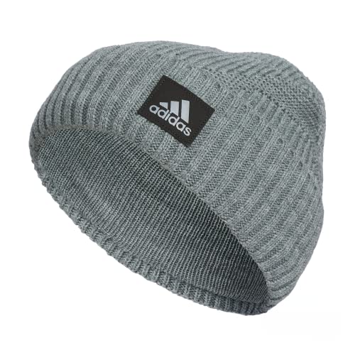 adidas Men's Pine Knot Fold Beanie - color: Heather Grey/Black/4