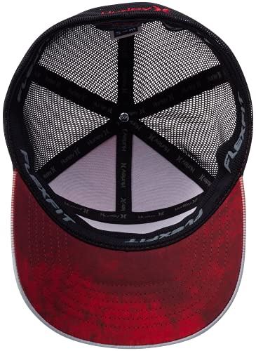 Hurley Men's Baseball Cap - Mission Curved Brim Fitted Trucker Hat - color: Red, size: Medium