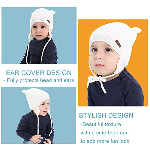 XIAOHAWANG Baby Hat Cute Bear Toddler Earflap Beanie Warm for Fall Winter - color: A-grey, size: 12-18 Months