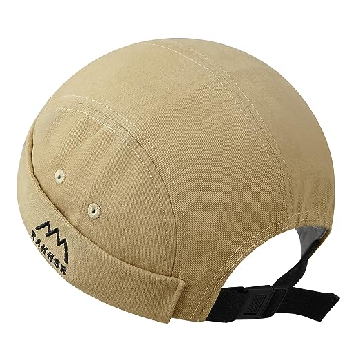 Croogo Swag Brimless Hats Rolled Cuff Beanie Docker Cap 5 Panel Hat Caps Fisherman Leon Hat Skullcap Daily Landlord Hats - color: Dbh03-khaki