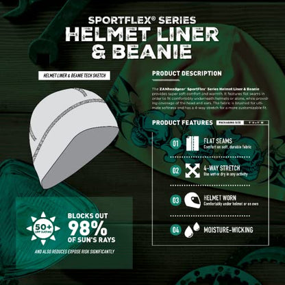 Zanheadgear® Helmet Liner Beanie SportFlex® Series - color: Reflective High-vis Lime