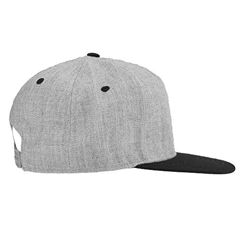 DALIX Premium Wool Blend Hat Flat Bill Cap Snapback Black Dark Gray Maroon Light - color: Light Gray/Black