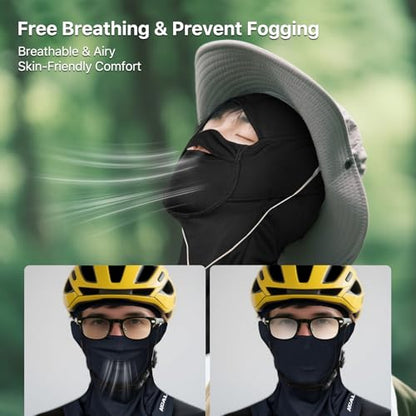 Balaclava Ski Mask Waterproof Anti-Fogging Windproof Winter Gear Thermal Face Mask for Men Women - color: Inky Black
