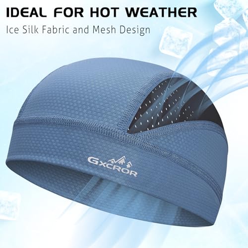 GXCROR Cooling Skull Cap for Men Women Sweat-Wicking Breathable Mesh Liner for Helmets, Summer Cycling Motorcycle - color: Darkblue, size: Medium