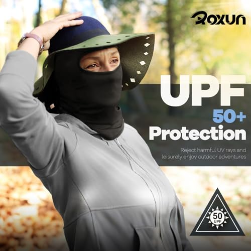 ROXUN Balaclava Ski Mask, 5 Pack Neck Gaiter Motorcycle Summer Cooling - color: Black+light Gray+red+purple+pink