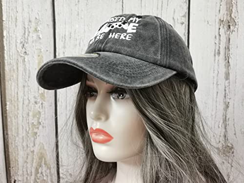 Embroidered Baseball Caps for Men and Women - color: I Paused My Game to Be Here (Washed Black)