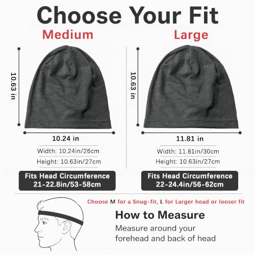 vidsel 100% Cotton Slouchy Beanie, Lightweight Summer Hats for Women Men - color: 2pcs Black + Dark Grey, size: Medium