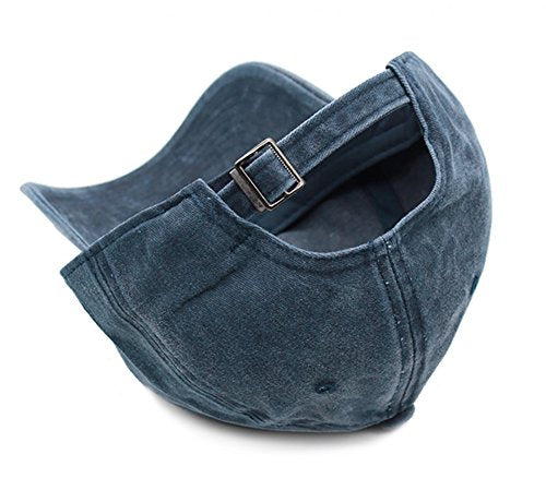 Glamorstar Classic Unisex Baseball Cap Adjustable Washed Dyed Cotton Ball Hat - color: Navy