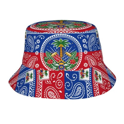 Bucket Hat for Men Women Packable Sun Hats Fisherman Outdoor Summer Travel Hiking Beach Caps - color: Haiti Paisley