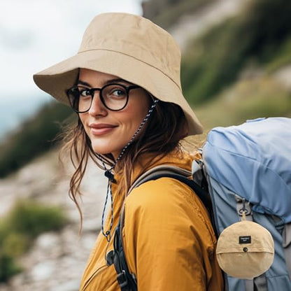 PFFY Packable Sun Bucket Hat for Men Women Outdoor UV Protection Sun Hats - color: Grey