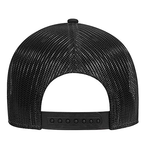Ashen Fane 6 Panel Blend Twill Structured Low Profile Mesh Back Snapback Trucker Hat - color: Black/Heather Gray/Black