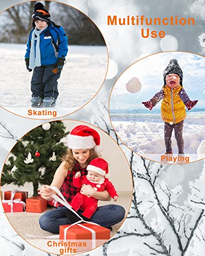 SATINIOR Winter Toddler Boys Hat Dinosaur Warm Mittens Scarf Set Pompom Baby Beanie Knitted Baby Hat Scarf Gloves Earflaps - color: Modern Color