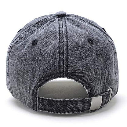 Anchor Embroidered Cotton Washed Dad Hat Distressed Retro Baseball Hat - color: Black