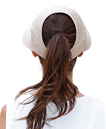Sun Hats for Women Wide Brim UV Protection Sun Hat Summer Beach Packable Visor - color: Beige