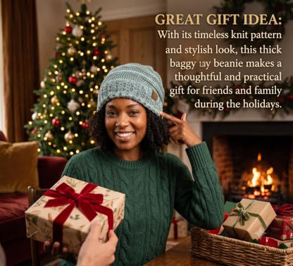 NYFASHION101 Slouch Wrinkled Beanie Cap Slouchy Skull Hat - color: Sage