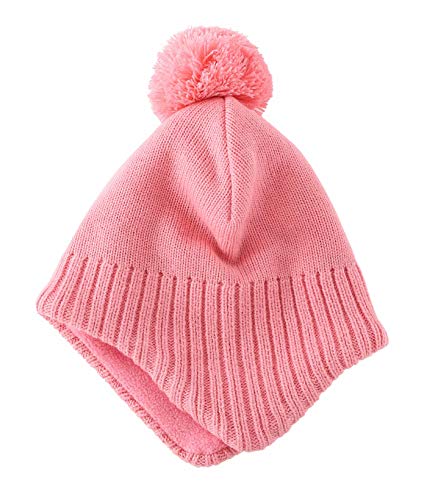 Home Prefer Toddler Boys Girls Hats Earflaps Fleece Knit Beanie Kids Winter Hat - color: Pink, size: 5-10 Years