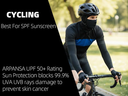 Motorcycle Balaclava Face Mask UV Protection Sun Shield Breathable Cooling Helmet Liner for Shiesty Riding Skiing - color: Black