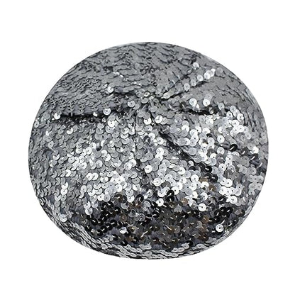 JUMISEE Sparkly Sequin Berets for Women Girls Fashion Beanie Hat Costume Accessories for Festival Party Dance - color: Silver